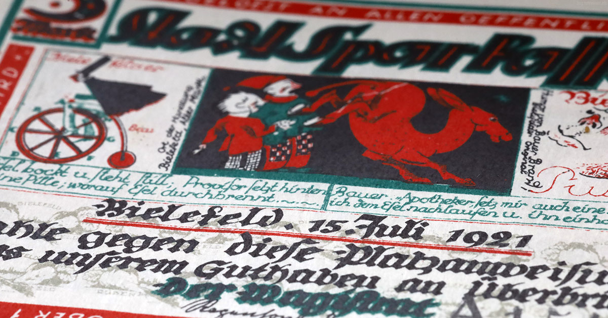 Eine Zukunftsvision aus dem Jahr 1921 – Bielefelder Notgeld nach 80 Jahren